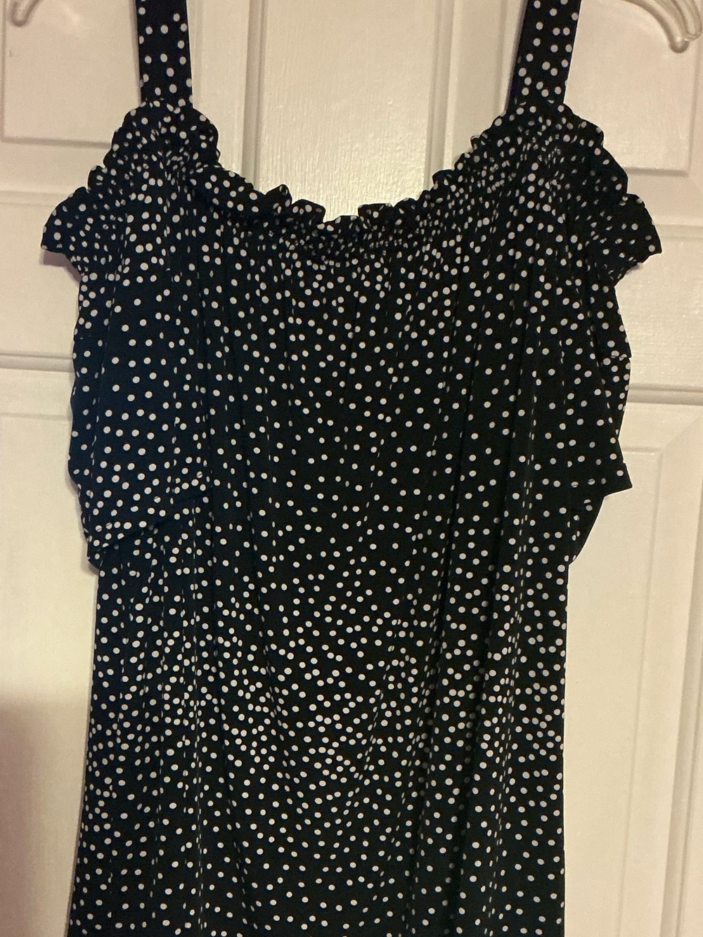Avenue Black and White Polka Dot Top